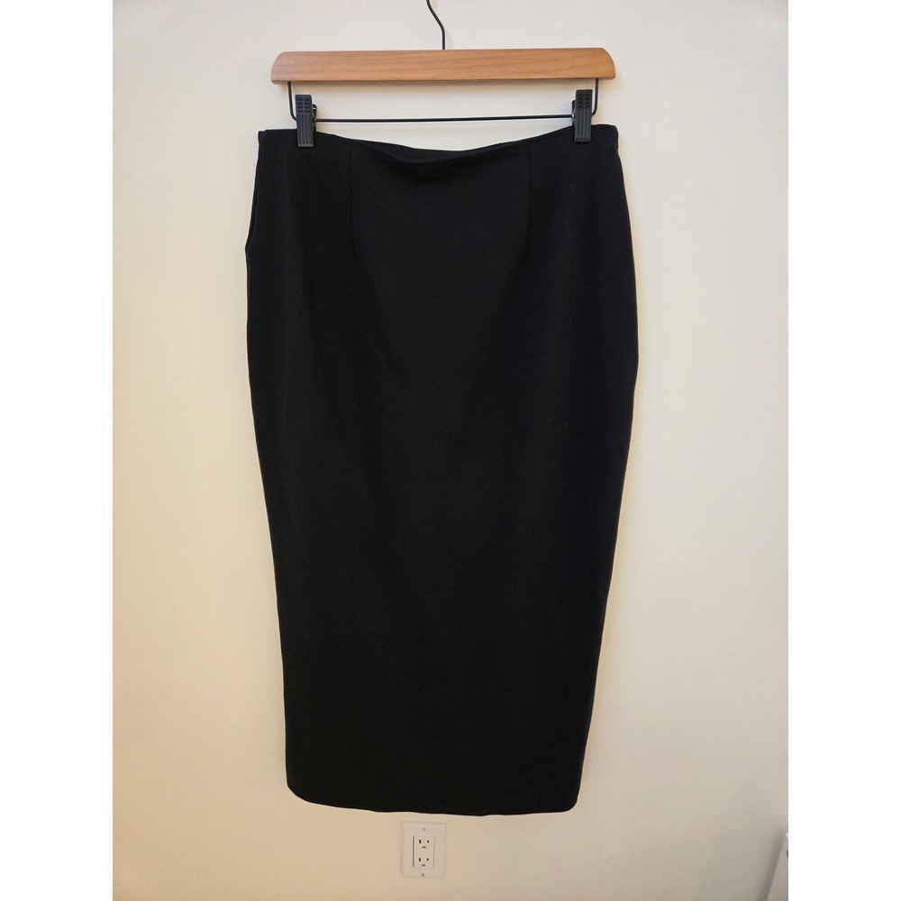 Abercrombie & Fitch Black Wide Slit Pencil Midi Skirt Large - Picture 4 of 10